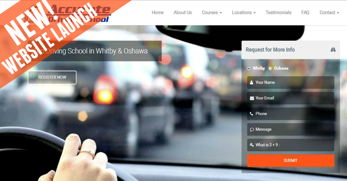 new website design launch by ESimplified Inc webdesign company: Accurate Driving School